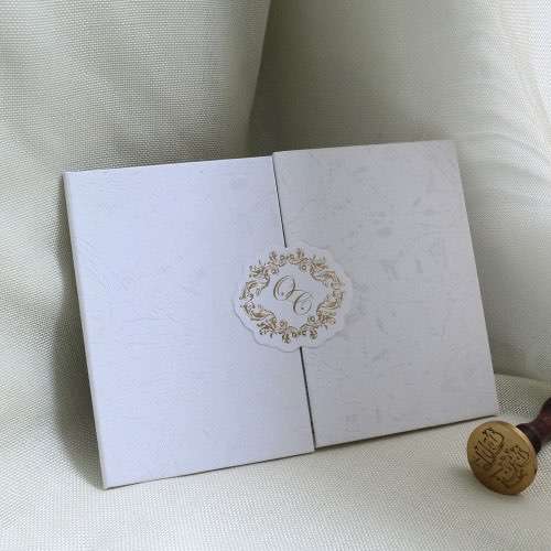 White Invitation Card With Hard Cover Thank You Card Latest Card Customized
